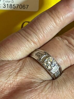 Sterling Silver 1ctw Moissanite Men's Fashion Ring sz8-10 adj